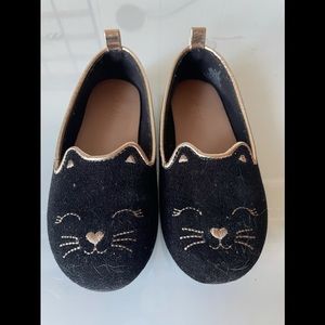 Old Navy Black and Gold Cat Shoes